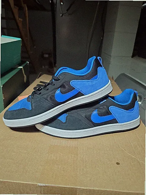 Nike Men's SB Alleyoop Classic Suede Mesh Shoes Black Royal Blue Size 13 NIB