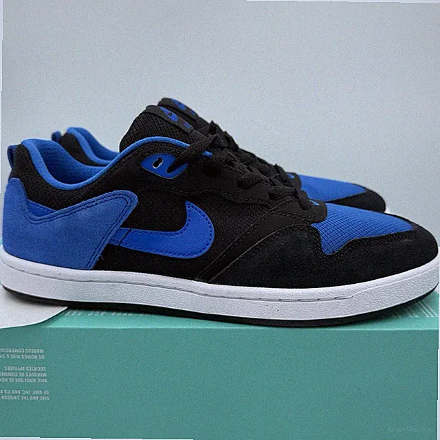 Nike Men's SB Alleyoop Classic Suede Mesh Shoes Black Royal Blue Size 7 NIB