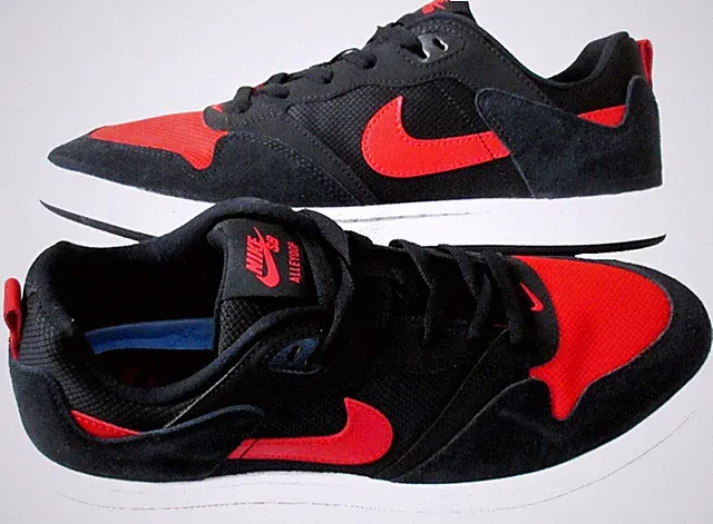 Nike Men's SB Alleyoop Skate Shoes Black University red White Size 13 NIB