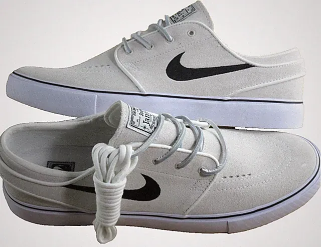 Nike Men's SB Zoom Janoski OG+ Skate Shoes Summit White Black Suede Size 9 NIB