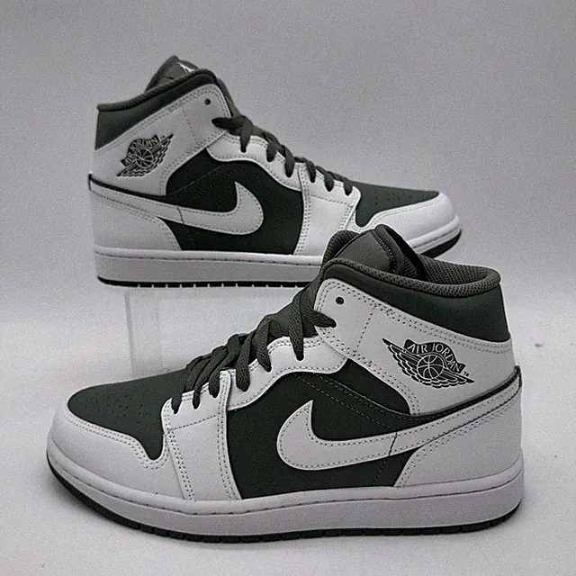 Nike Men's Size 10 Air Jordan 1 Mid (DQ8426 107) White/Green Basketball Sneaker