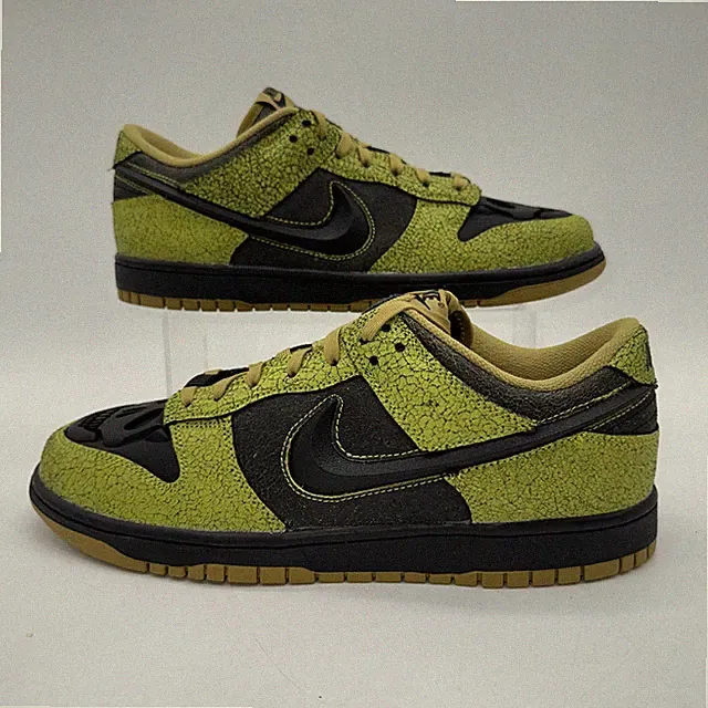 Nike Men's Size 11.5 Dunk Low Retro QS (HV6103 300) Black/Cactus Basketball