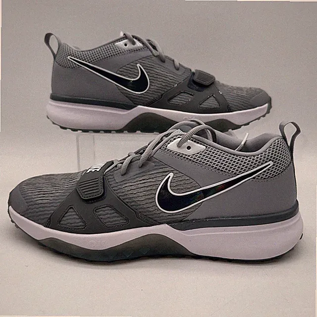 Nike Men's Size 13 Zoom Diamond Elite Turf FB P (FN4250 001) Gray/White Baseball