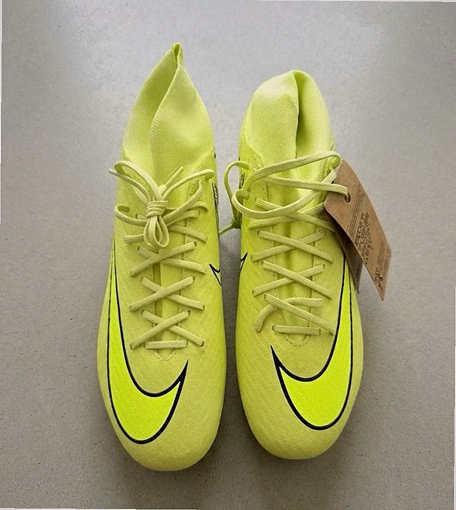 Nike Men's Soccer Cleats Mid Top Lace Up Yellow Black Orange Sneaker