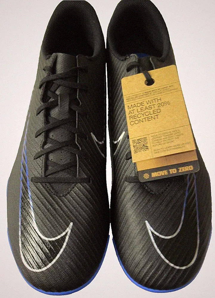 Nike Men's Vapor 15 Club FG/MG Soccer Cleats Black Chrome Hyper Royal Size 13