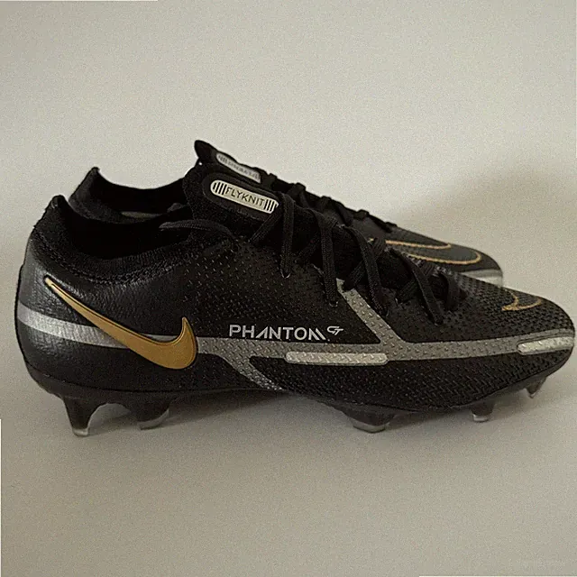 Nike Mens 6/Womens 7.5 Phantom GT2 Elite FG Black/Gold Soccer Cleats CZ9890-007