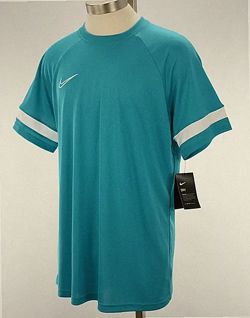 NIKE Mens Aquamarine Blue ACADEMY 21 Soccer Training T Shirt XL Mesh Back NWT