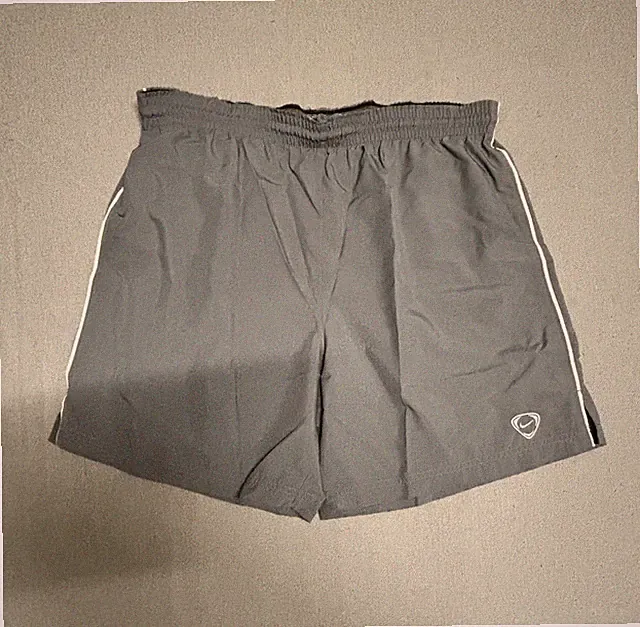 Nike Mens L Athletic Soccer Shorts Gray White Side Piping Polyester