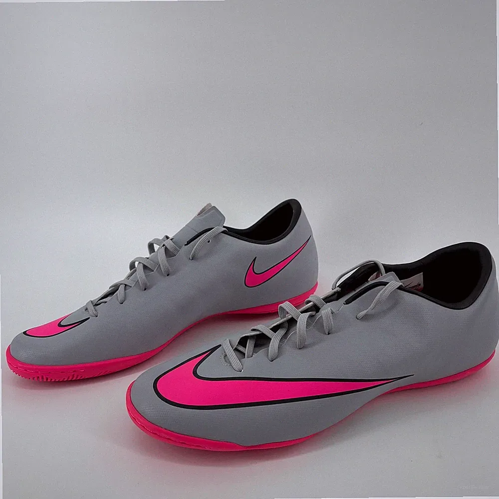 Nike Mens Mercurial Victory V IC Soccer Shoes 12 Grey Pink Indoor Cleats Futsal
