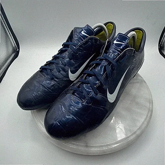 Nike Mens Soccer Cleats Mercurial Vapor IX FG Navy Blue White Athletic Shoes