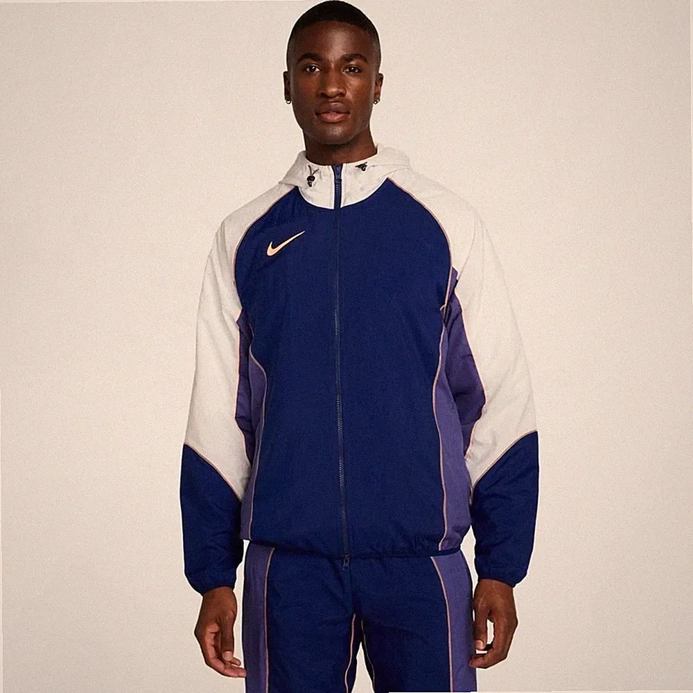 Nike Mens Strike + Water Repellent Hooded Soccer Jacket Size L Blue HJ3802-492