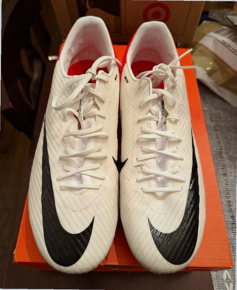 Nike Mercurial Air Zoom Men’s White/Black/Red Lace-Up Low Top Soccer Cleats