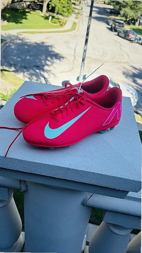 Nike Mercurial Jr. Vapor Kids Soccer Cleats Pink/Blue Lace-Up Low Top US 6