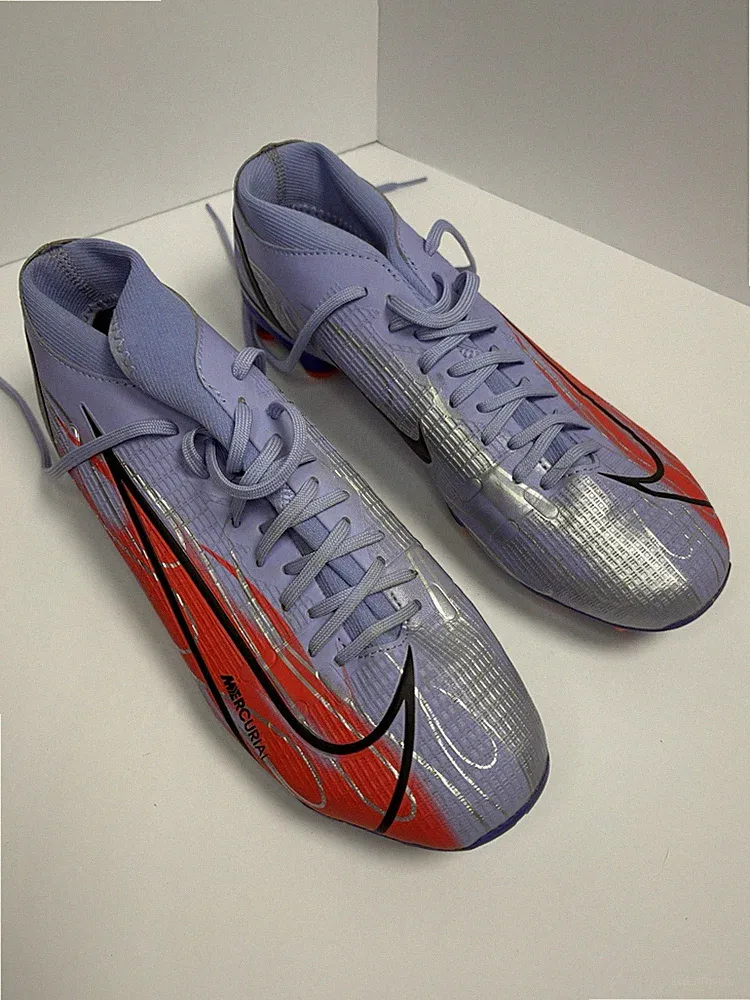 Nike Mercurial KM Soccer Cleats Purple Silver Red Plastic Breathable