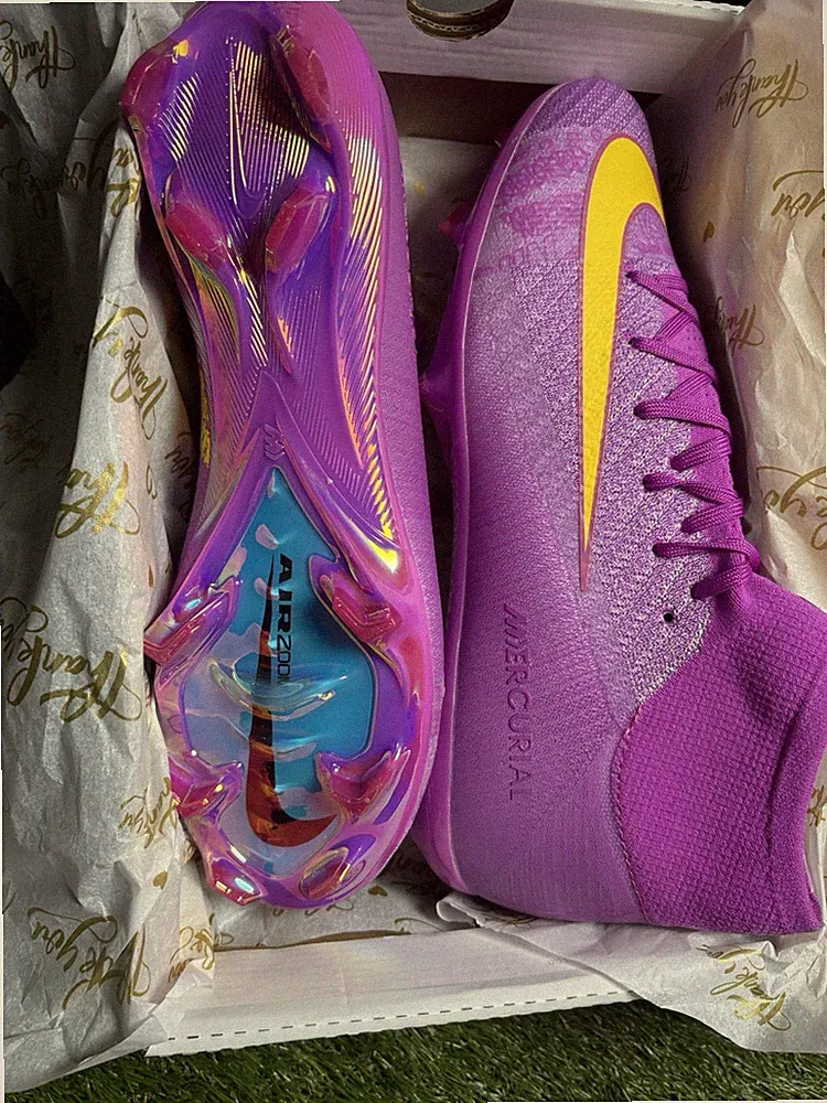 Nike Mercurial Men's Soccer Cleats Purple/Yellow Lace-Up Sneaker New w/ Box