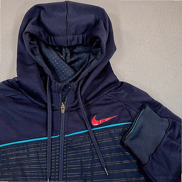 Nike Mercurial Mens Medium Navy Blue Full Zip Soccer Track Jacket Hoodie MVSF