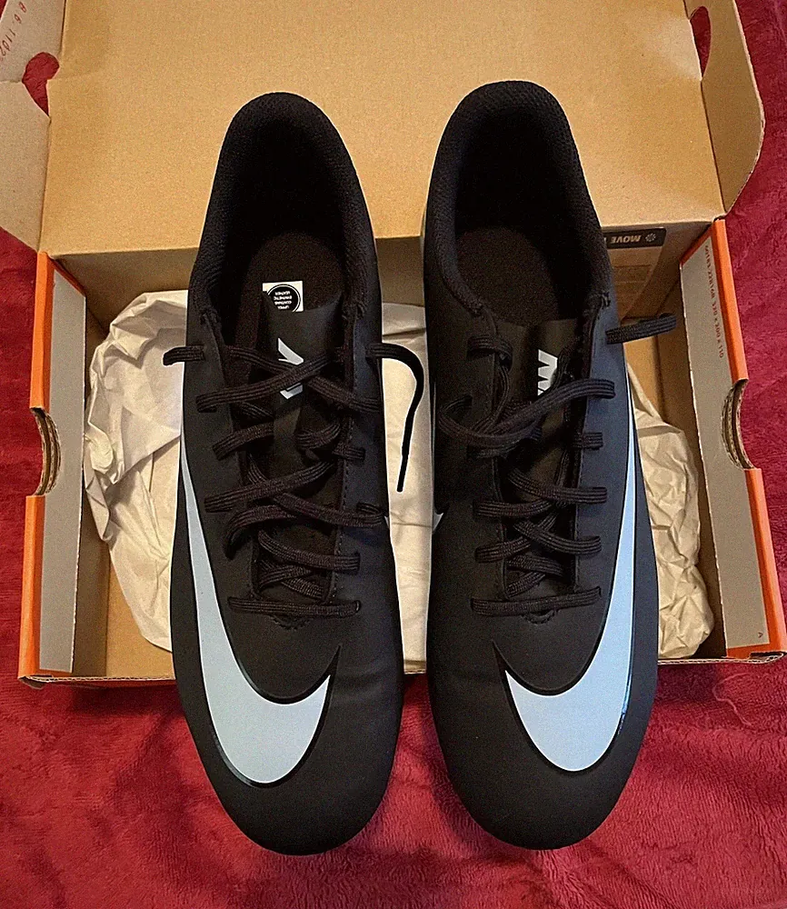 Nike Mercurial Soccer Cleats Black/Blue US Size 10.5 Medium Width
