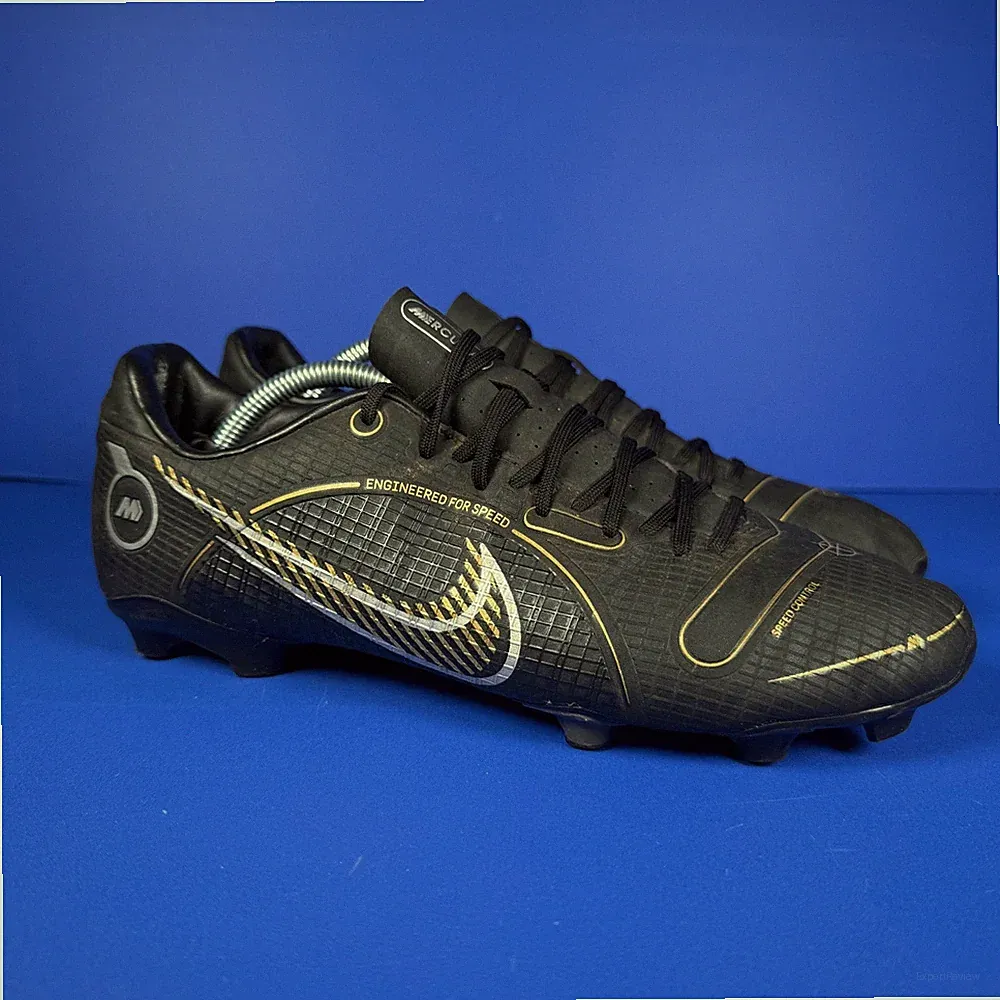 Nike Mercurial Soccer Cleats Men's 7.5 Black Gold Engineered Low Top
