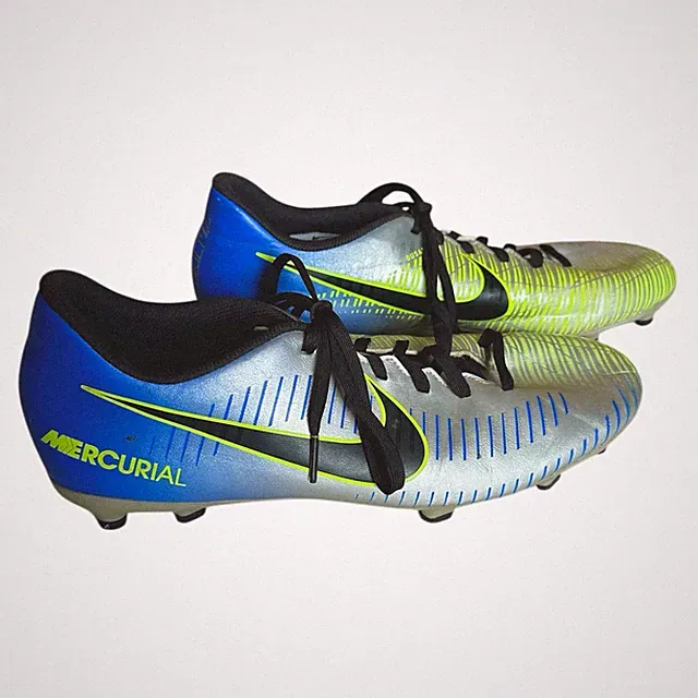 Nike Mercurial Soccer Cleats Shoes Mens Size 9 Gray Blue Firm Ground 921511-407