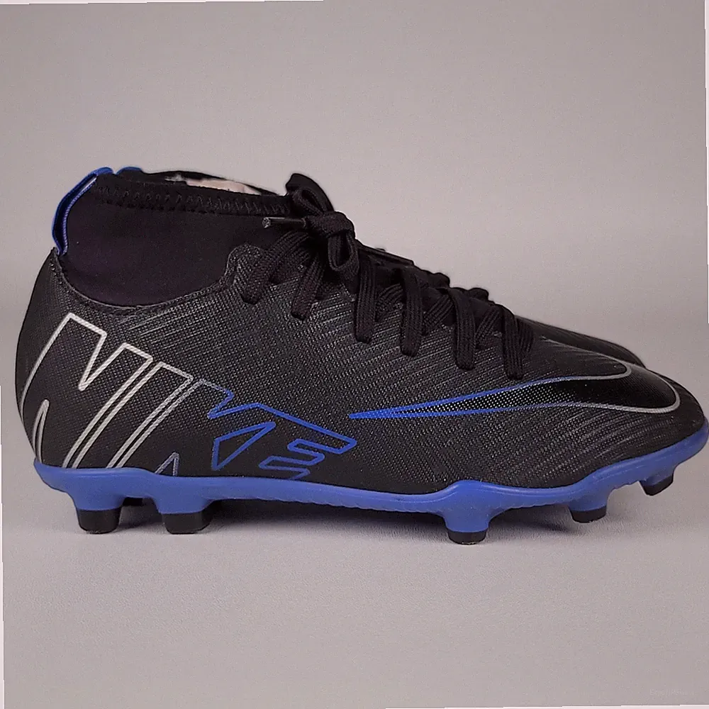 Nike Mercurial Soccer Cleats Youth Size 1.5Y Black Blue DJ5959-040 Firm Ground