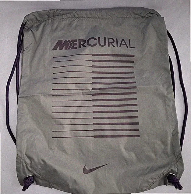 Nike Mercurial Soccer Drawstring Tote Carry Shoe Dust Gym Bag 16x13 Grey Purple
