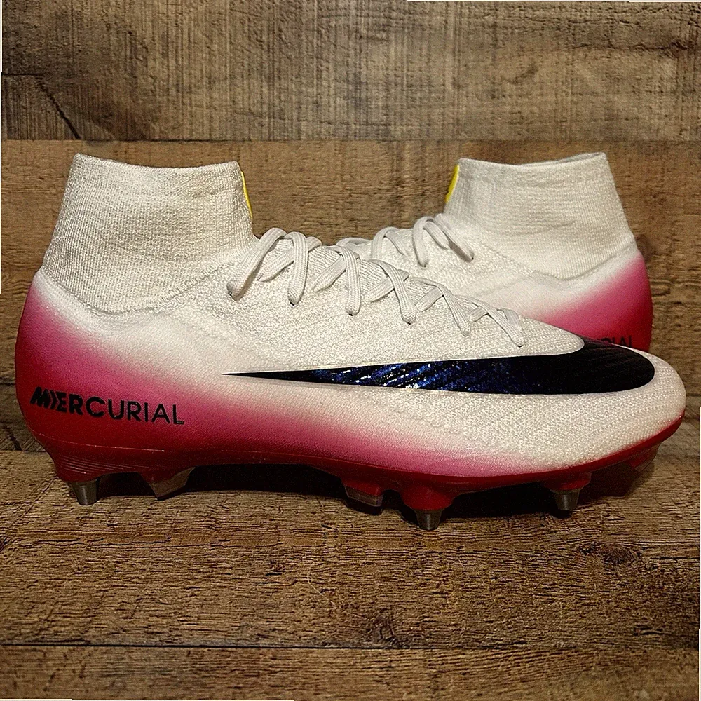 Nike Mercurial Superfly 10 Elite SG-PRO Mens Size 8.5 White Red Soccer Cleats