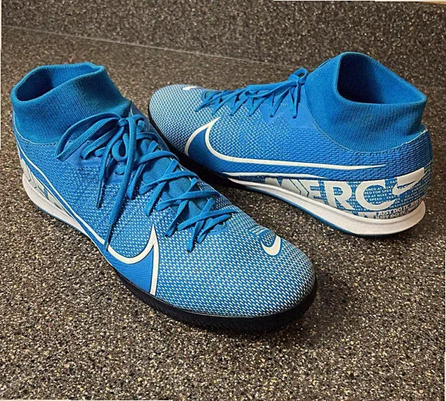 NIKE MERCURIAL SUPERFLY 7 ACADEMY IC INDOOR SOCCER MEN'S SIZE 12 BLUE AT7979-414