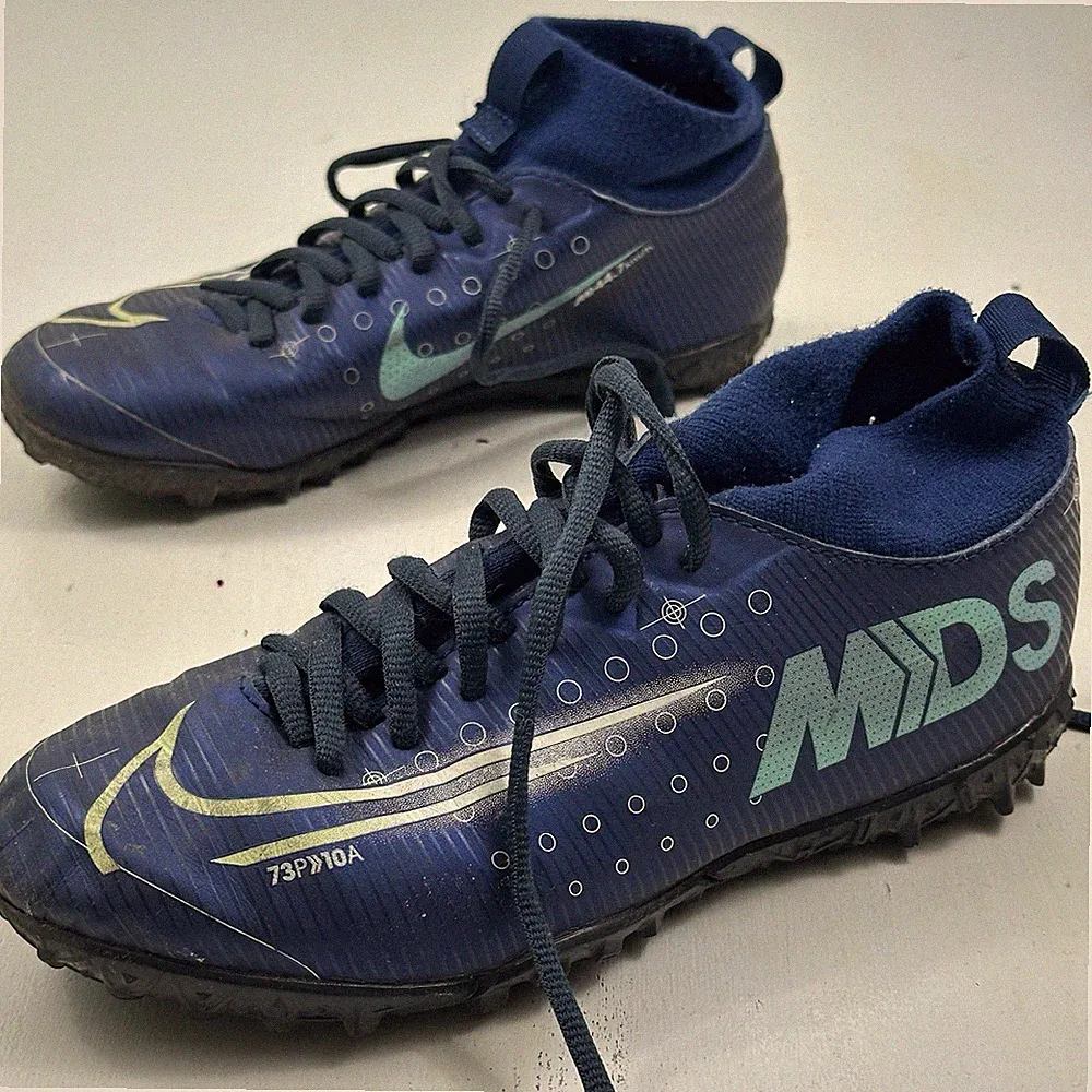 Nike Mercurial Superfly 7 Academy MDS TF Shoes 3.5Y Blue Turf Soccer Cleats