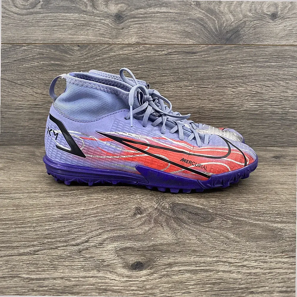 Nike Mercurial Superfly 8 Academy Turf KM Kids Size 3.5Y Purple Soccer DB0935
