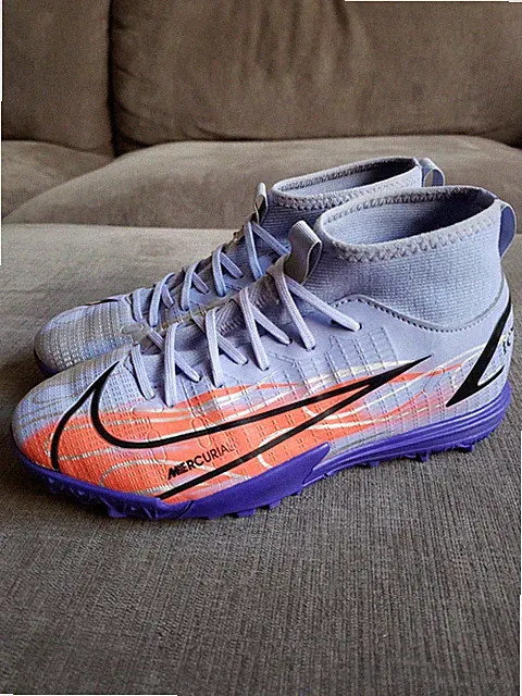 Nike Mercurial Superfly 8 Boys Size 3.5 & 4Y Soccer Cleats Purple- Clean - Read!