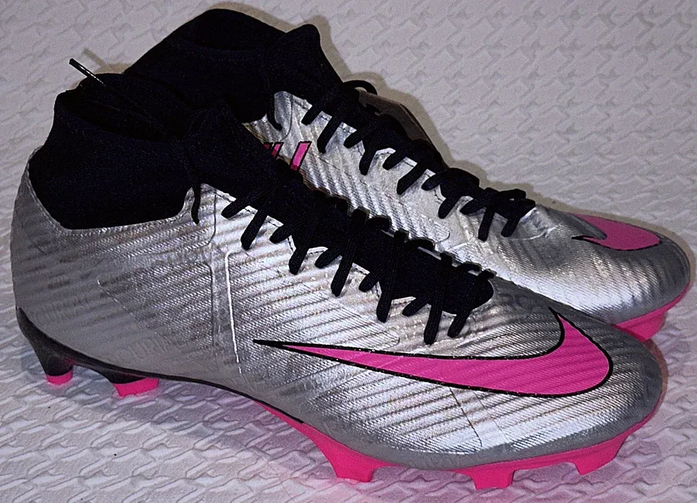 NIKE Mercurial Superfly 9 Academy FG MG Silver Pink Black Soccer Cleats Mens 13