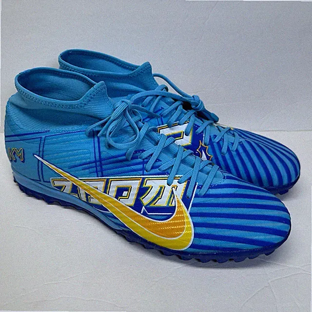Nike Mercurial Superfly 9 Academy KM TF Turf Blue Men's 11 Womens 12.5