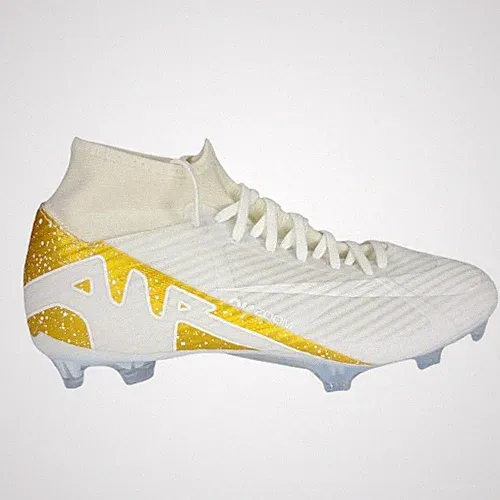 Nike Mercurial Superfly 9 Academy NBY White Gold Soccer Cleats Mens 7 FN6750-900