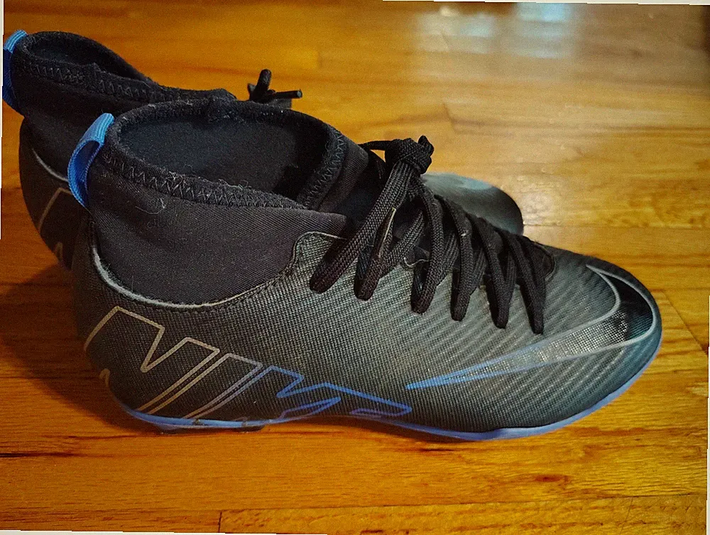 Nike Mercurial Superfly 9 Boys Soccer Cleats: Black/Blue, Size 5Y