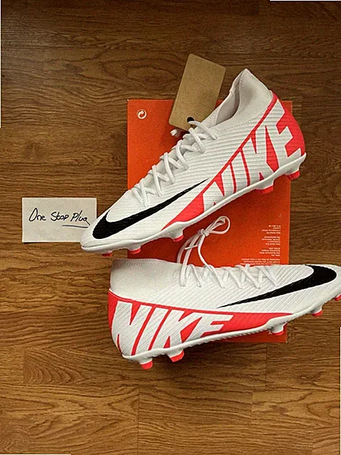 Nike Mercurial Superfly 9 Club Fg/Mg Bright Crimson Red-White Men's Size 13