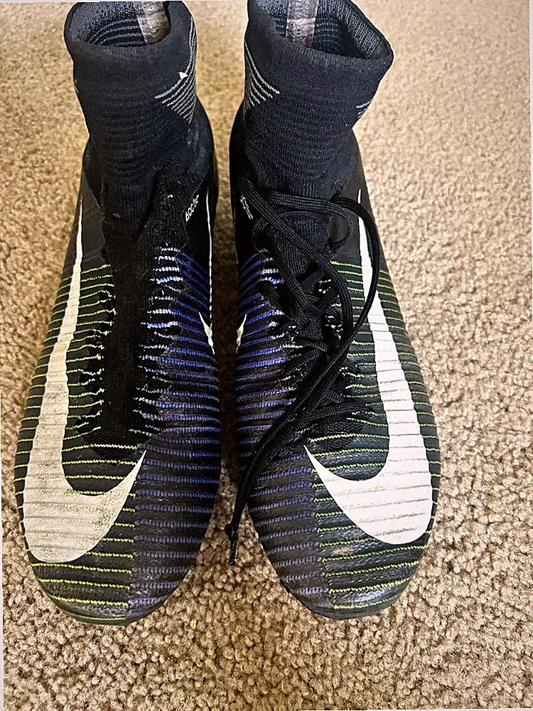Nike Mercurial Unisex Soccer Cleats Black/White with Orange Studs