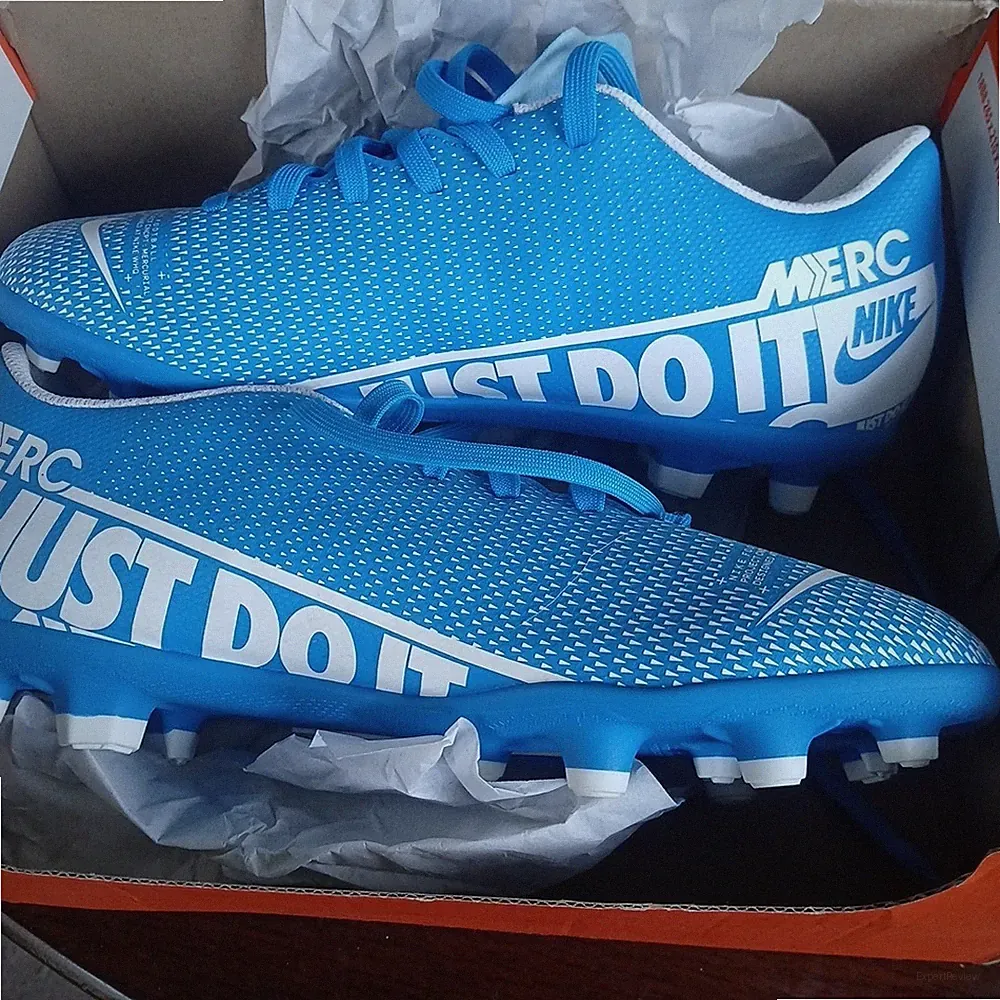 Nike Mercurial Vapor 13 PRO FG Youth Size 4.5 Blue and White Soccer Cleats NEW