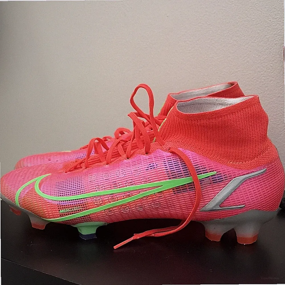 Nike Mercurial Vapor 14 Elite Pink/Green Mid Top Lace-Up Soccer Cleats