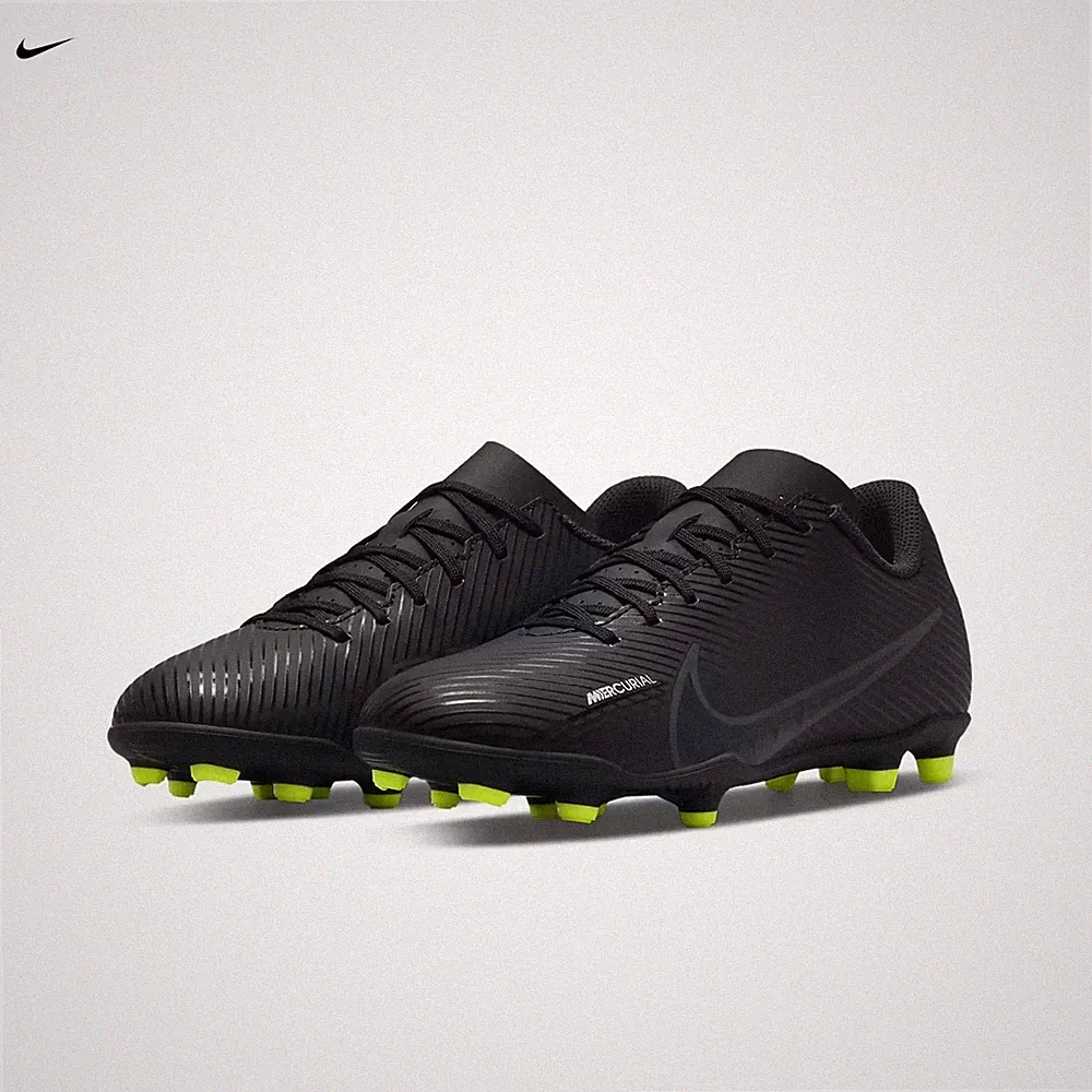 Nike Mercurial Vapor 15 Club FG /MG Soccer Cleats Black DJ5958-001 Youth Size 6Y