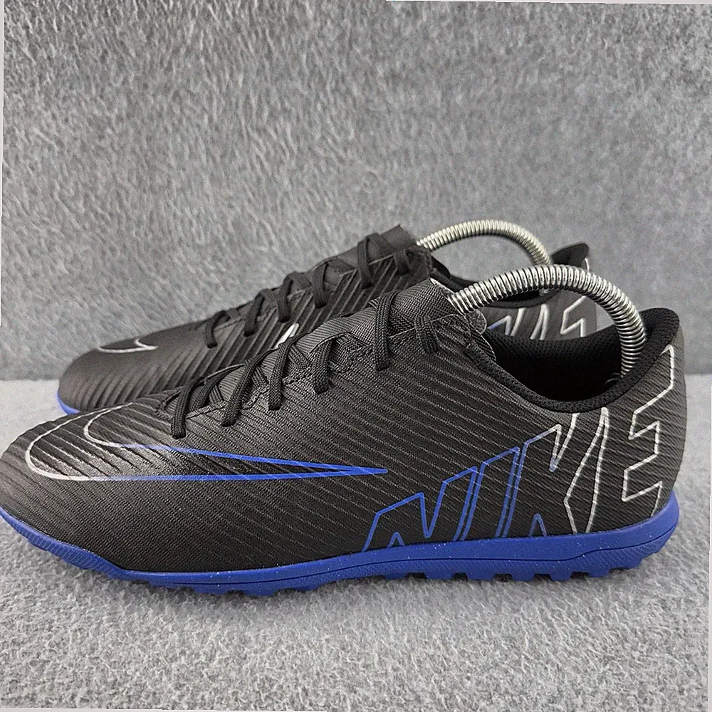 Nike Mercurial Vapor 15 Club Soccer Turf Shoes Cleats Black Blue Men's Size 8.5
