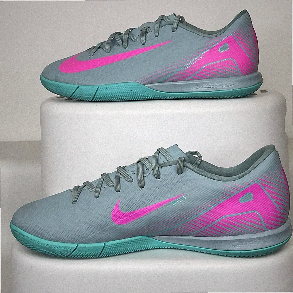 Nike Mercurial Vapor 16 Academy Indoor Soccer Shoes Gray Pink Aqua Women’s 7.5