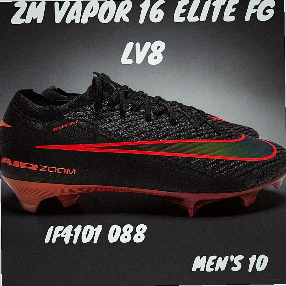 Nike Mercurial Vapor 16 Elite Soccer Cleats LV8 FG Black Crimson Mens IF4101-088