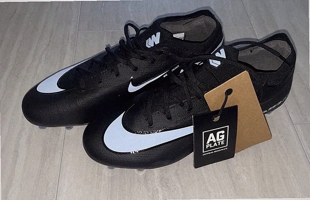 Nike Mercurial Vapor 16 Pro AG Soccer Cleats Black Ice Blue Mens 7 New