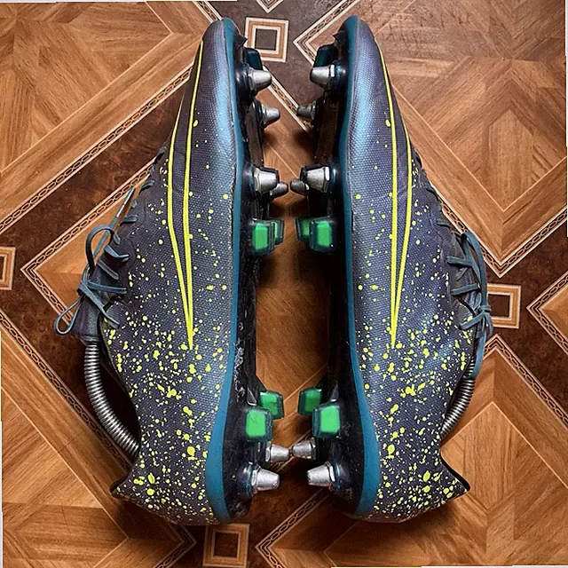 Nike Mercurial Vapor X Green Yellow ACC Football Cleats US 11 UK 10