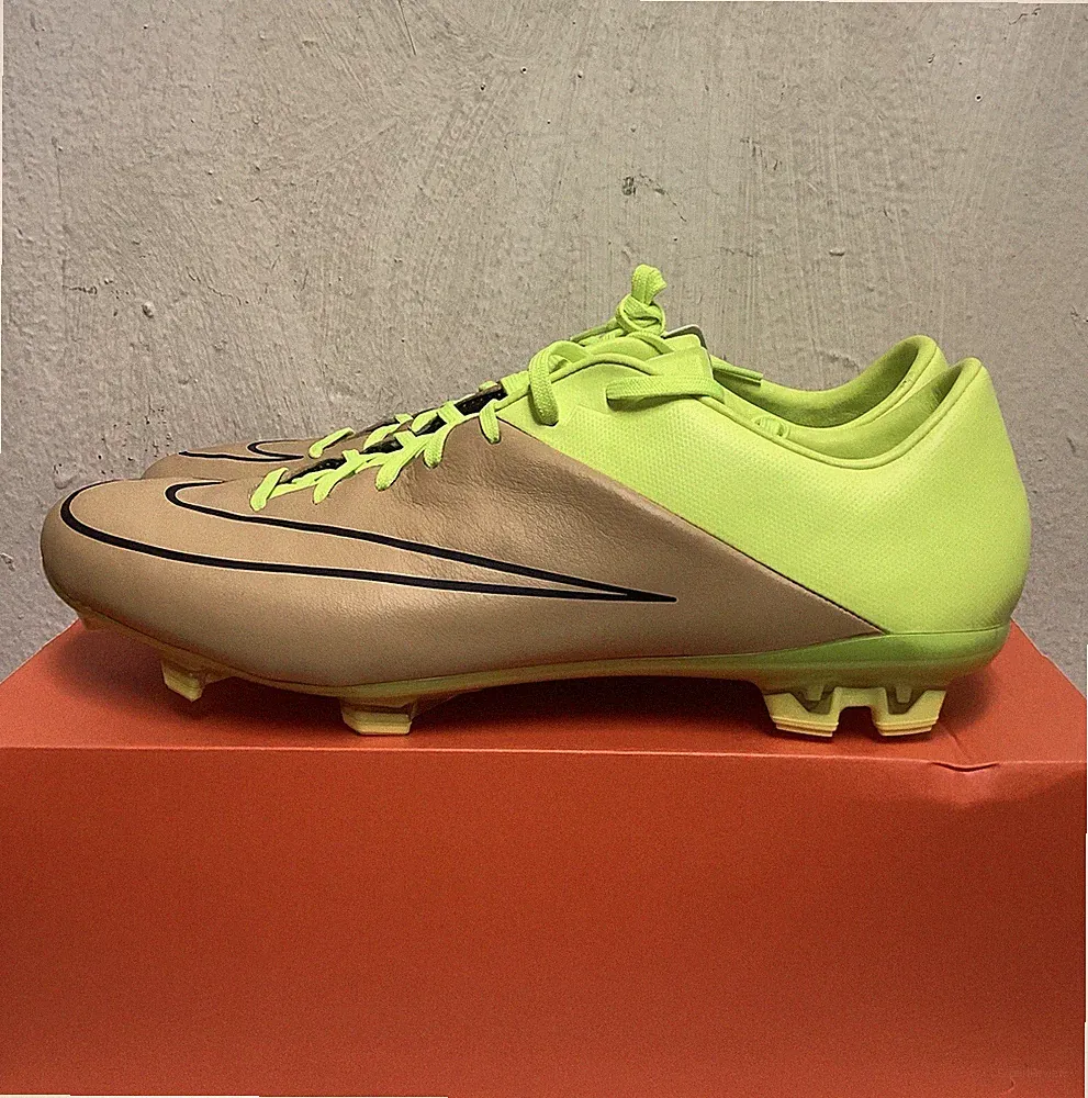 NIKE MERCURIAL VELOCE II LTHR FG CANVAS VOLT SOCCER CLEATS SIZE 12 ( 768808-707)
