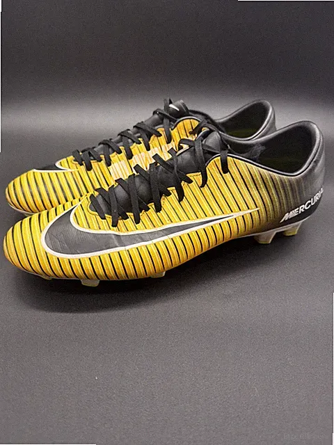 Nike Mercurial Veloce III FG Mens US Size 9 Yellow Black Cleats - Read
