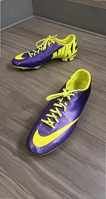 Nike Mercurial Victory IV FG Purple Volt Soccer Cleats 555613-570 Men’s Size 13