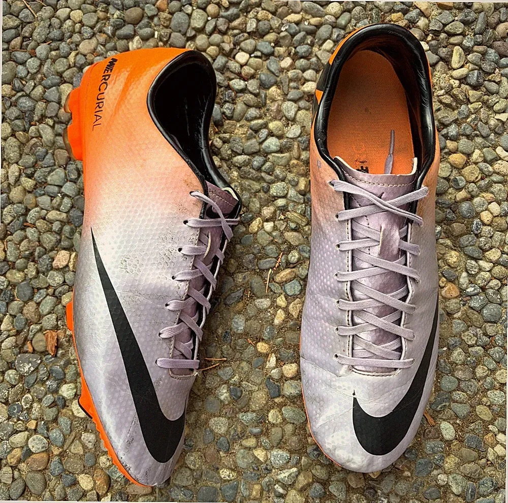 Nike Mercurial Victory IV FG Soccer Cleats 555613-508 Purple Orange Men's US 12