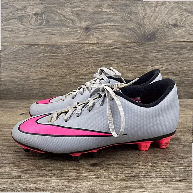 Nike Mercurial Victory V FG Soccer Cleats Womens 7.5 Grey Pink 651647-060