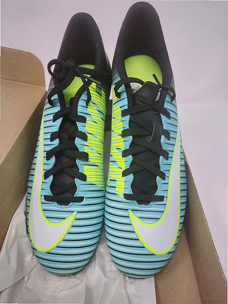 Nike Mercurial Vortex 3 Women`s Size 10 Blue Black Soccer Cleats 844245-400 NEW
